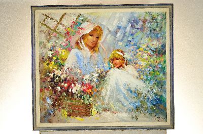 26964689k - Rahanavadkar Madjid, 1943 - 2020 Teheran, zwei Mädchen mit Blumen, Öl/Lwd, ...
