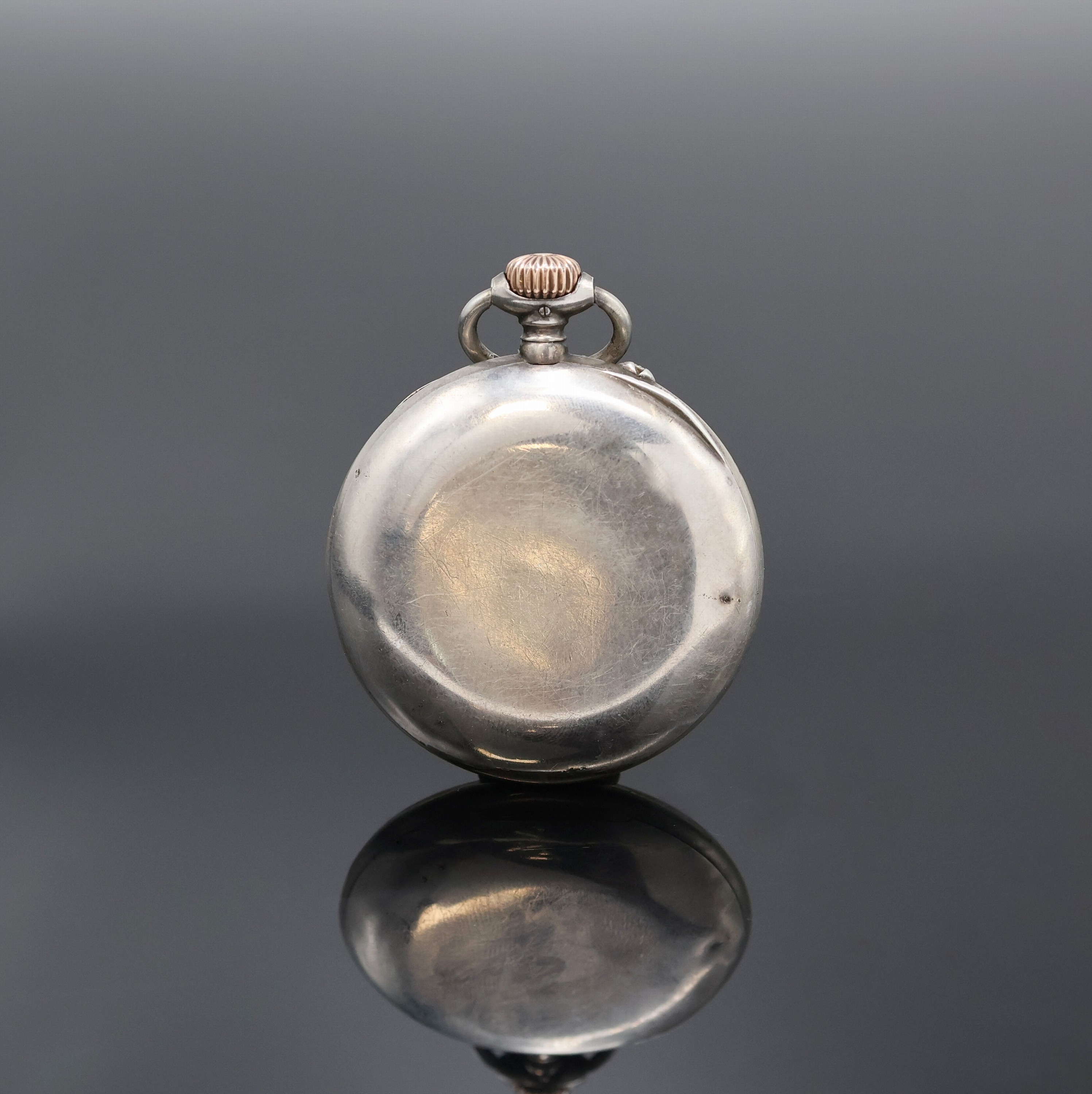 Detail a: A. LANGE & SÖHNE große, offene Herrentaschenuhr in 900er Silber, Deutschland um 1905, glattes Lucia-Geh. dell., Goldscharniere, 2-tlg. ...