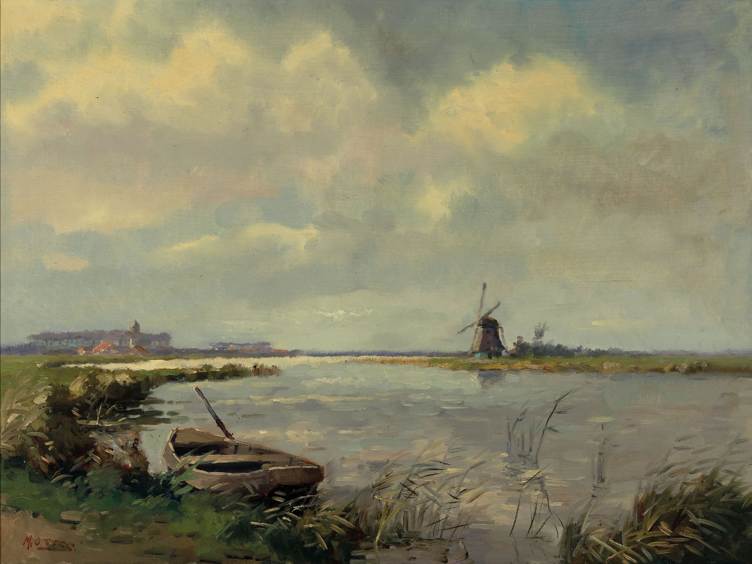 Max Otter, 1912-1983, holländische Küstenlandschaft, links unten signiert, Öl/Lwd, 62x81 cm, Rahmen 77x96 cm