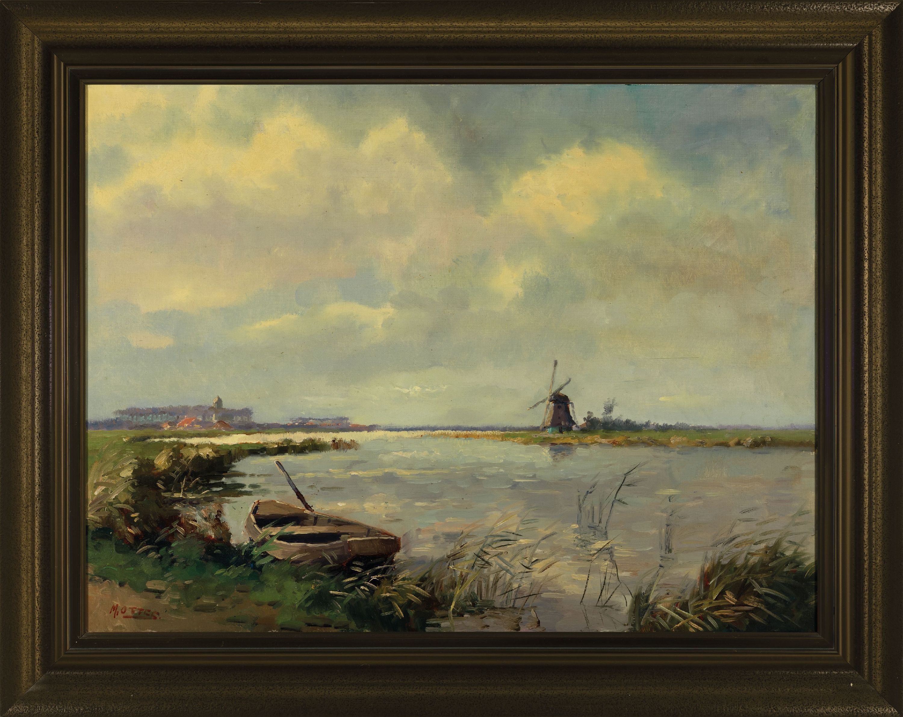 Detail k: Max Otter, 1912-1983, holländische Küstenlandschaft, links unten signiert, Öl/Lwd, 62x81 cm, Rahmen 77x96 cm