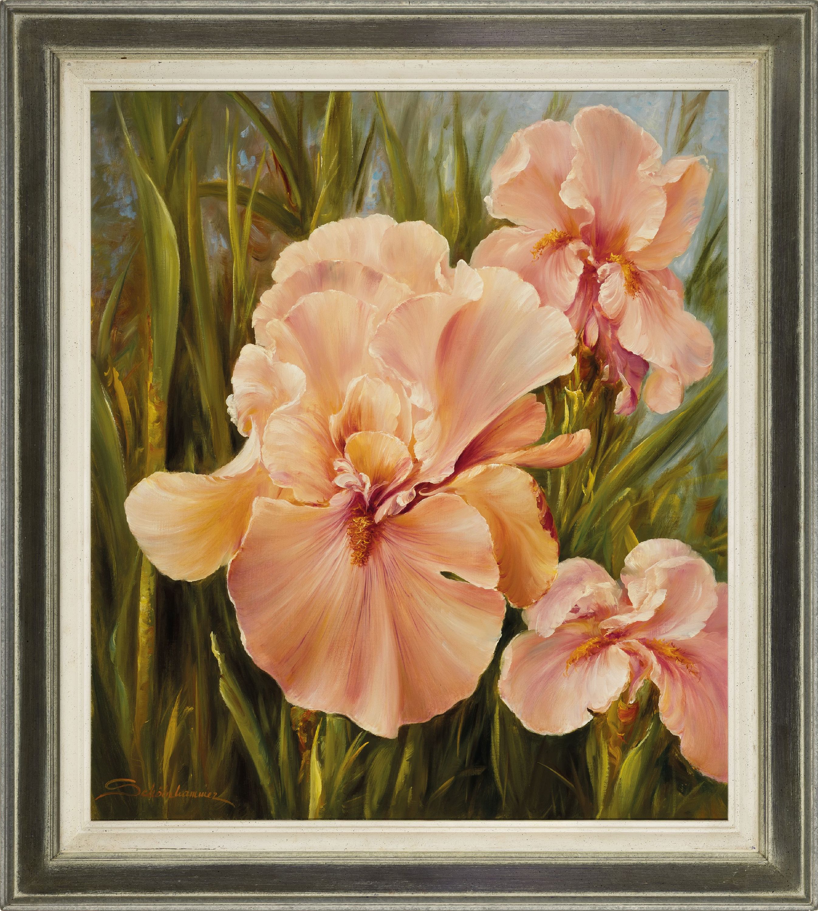 Detail k: Heinz Schölnhammer, geb. 1940 Wien, Iris, Öl/Lwd, links unten signiert, ca. 80x70cm, R. ca. 99x88cm