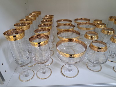 26964702c - Trinkglasservice, Murano, Modell Medici, 20. Jh., farbloses Glas mit Diamantgravur und ...