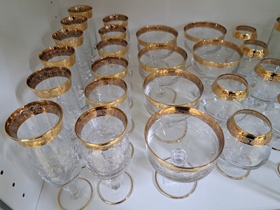 26964702d - Trinkglasservice, Murano, Modell Medici, 20. Jh., farbloses Glas mit Diamantgravur und ...