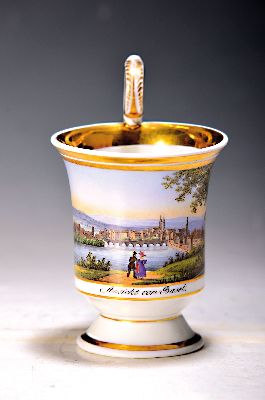 Image Sammeltasse mit Ansicht von Basel, KPM Berlin, 1844-47, Porzellan, Goldstaffage, ...