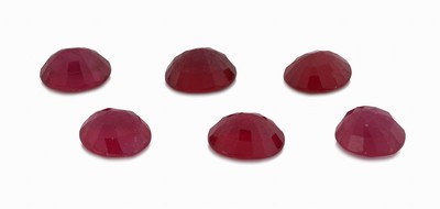 26964737a - Lot 6 lose Rubine ca. 15.68 ct, ovalfacett., beh.