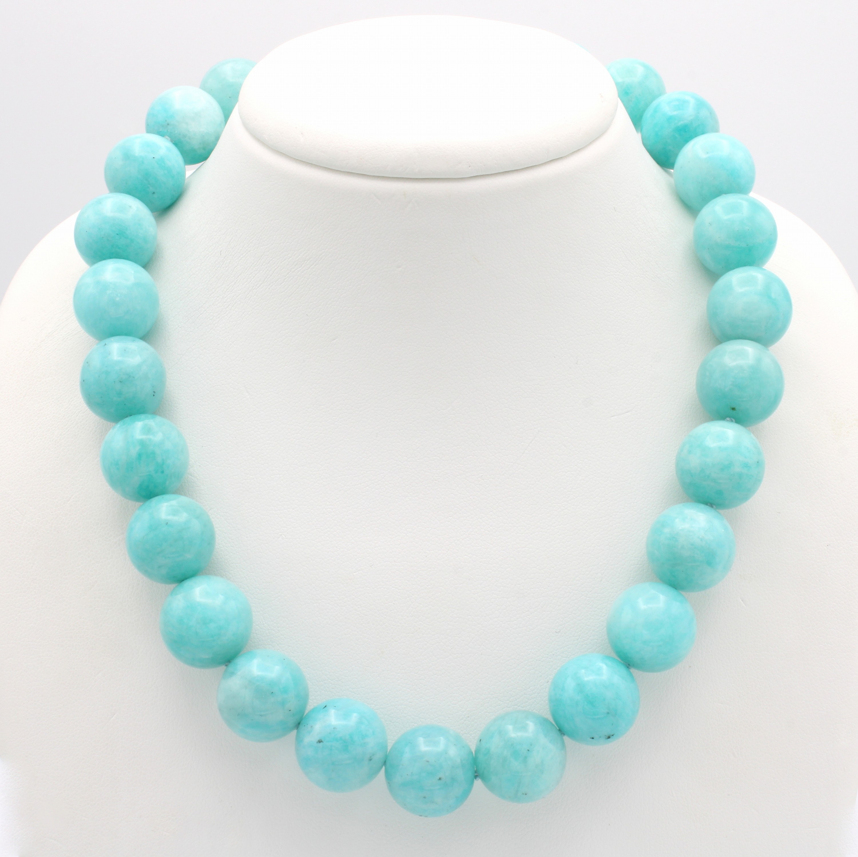 Image 26964896 - Amazonitcollier, Magnetschl. 925er Silber verg. und satiniert, Amazonitkugeln aus Peru ...