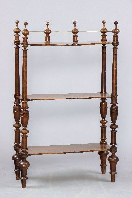 Image 26964804 - Regal, um 1880, Nußbaum, Messinggalerie