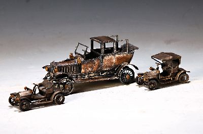 Image 26964815 - 3 Modellautos aus 800er Silber, 1x Rolls Royce Modell 1911, 1x Opel Coupé Modell ...