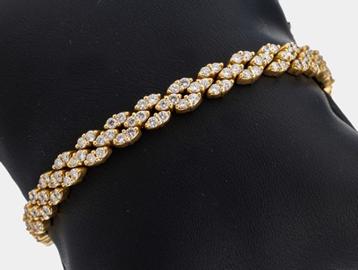 Image 26964858 - 18 kt Gold Brillant-Armband, GG 750/000, Brillanten zus. ca. 6.50 ct feines Weiß- ...