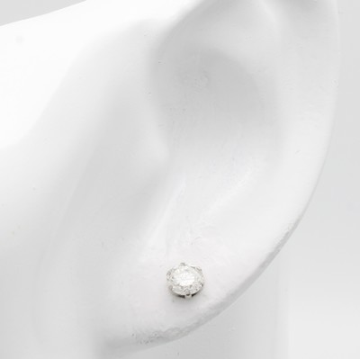 26964869a - Paar Ohrstecker mit Brillanten, 900er Platin, 2 Brill. zus. ca. 0.825 ct Weiß/p ...