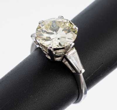 Image 26964929 - 14 kt Gold Diamant-Ring, WG 585/000, Altschliff-Diamant ca. 4.50 ct get. Weiß/vs- ...