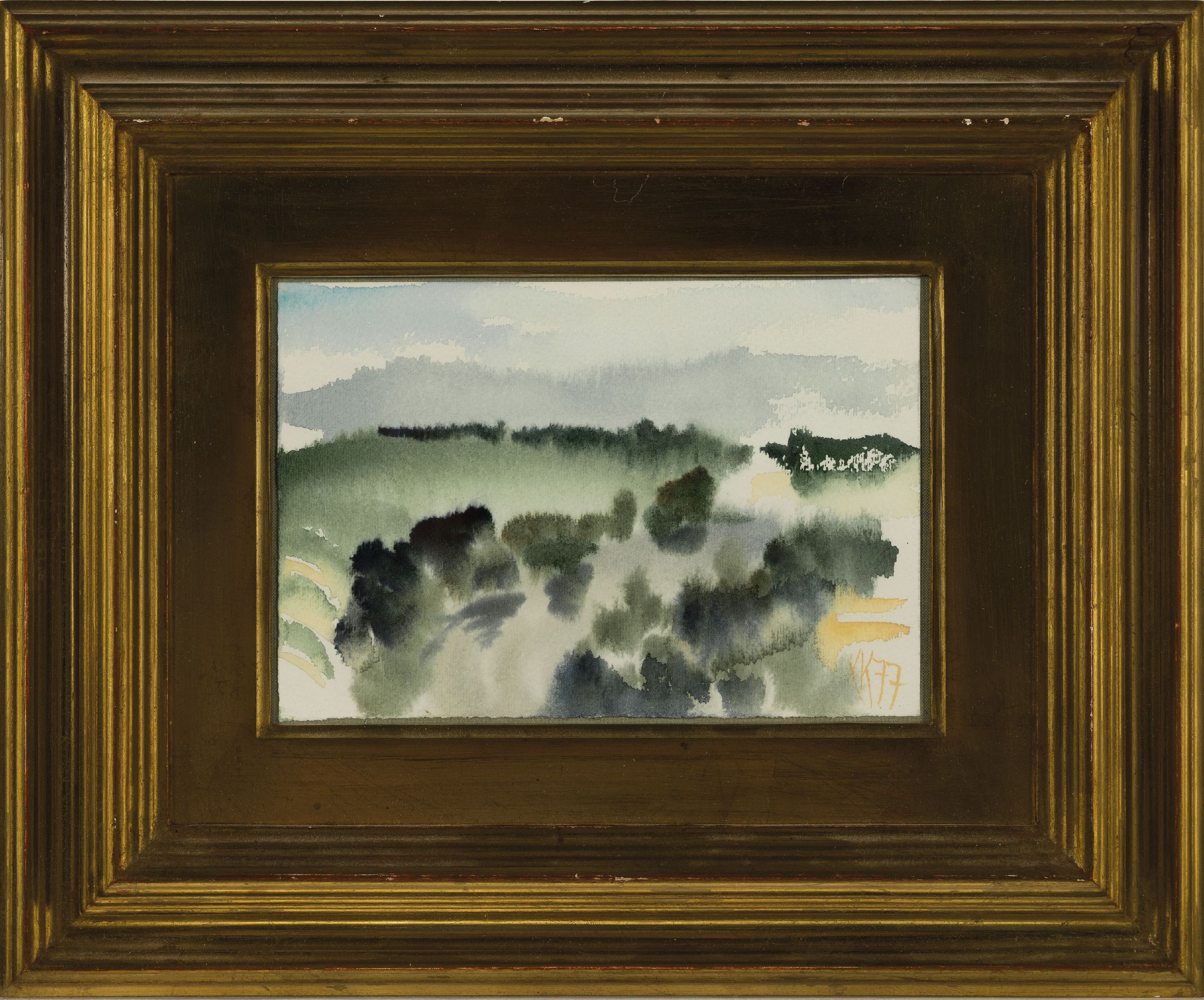 Detail m: Katharina Kluge, geb. 1925 Langenbielau/ Schlesien, 6 Aquarelle nass in nass mit Landschaftsdarstellungen, alle monogrammiert KK und dat. 77 bzw. 81, ...
