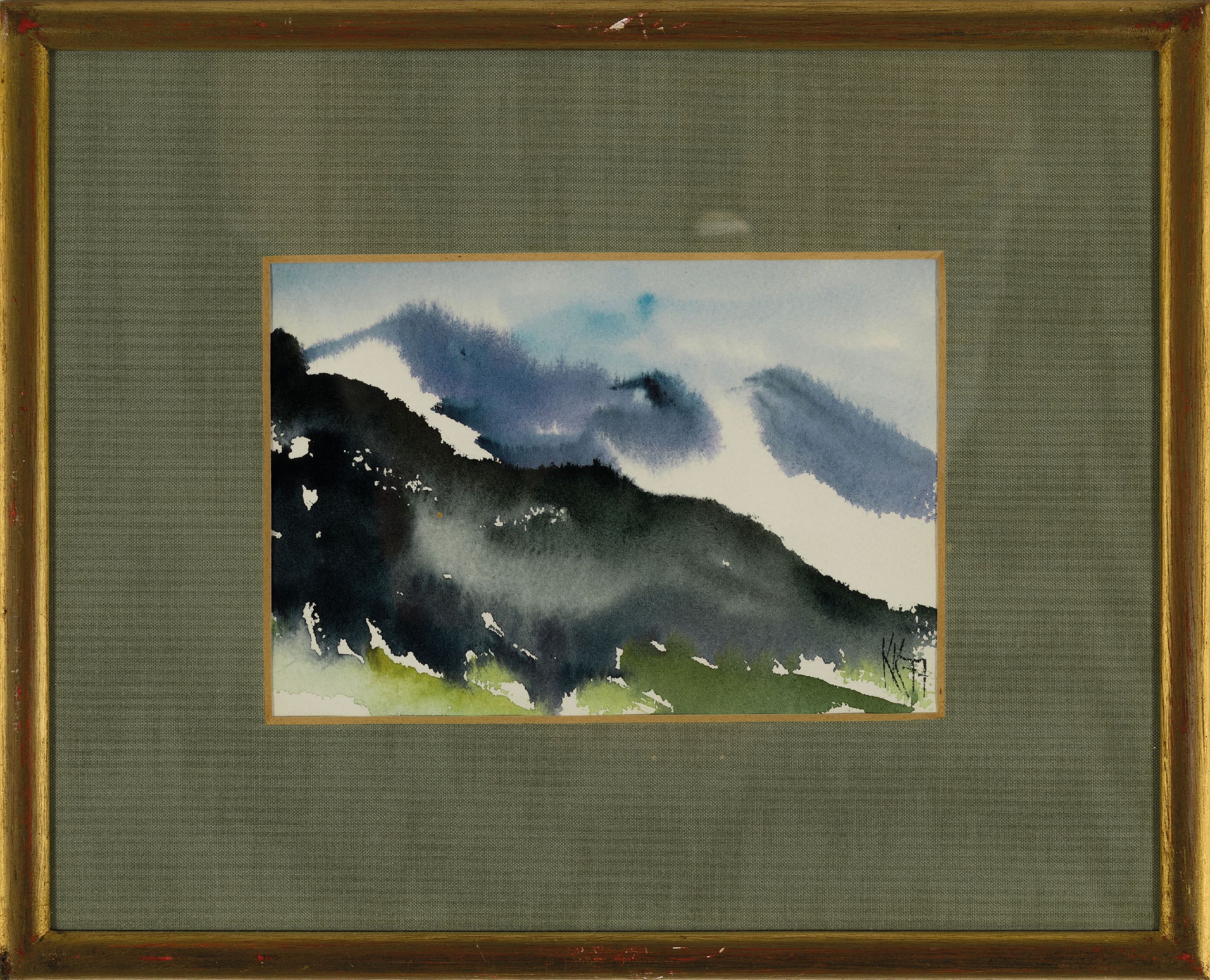 Detail n: Katharina Kluge, geb. 1925 Langenbielau/ Schlesien, 6 Aquarelle nass in nass mit Landschaftsdarstellungen, alle monogrammiert KK und dat. 77 bzw. 81, ...