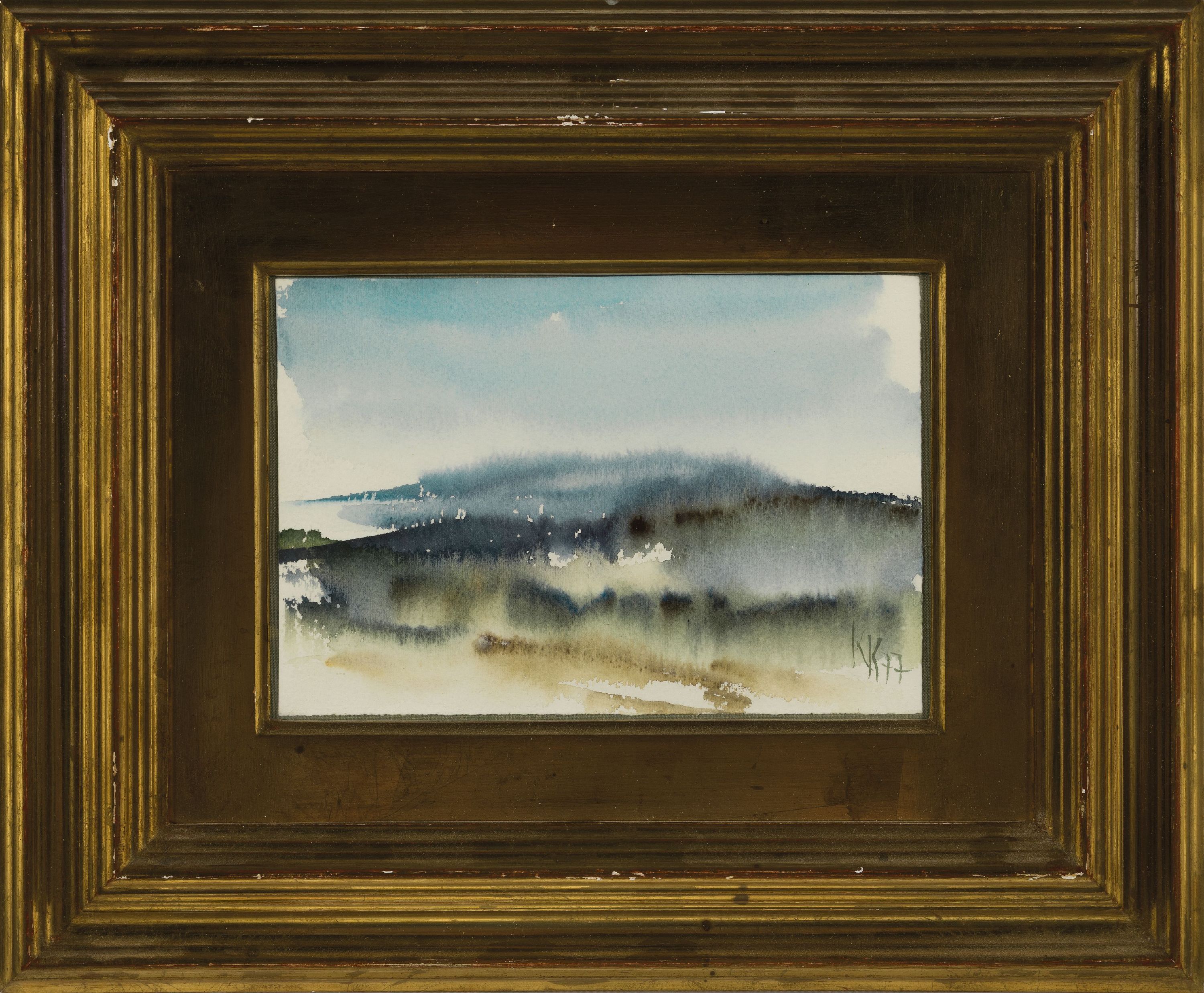 Detail o: Katharina Kluge, geb. 1925 Langenbielau/ Schlesien, 6 Aquarelle nass in nass mit Landschaftsdarstellungen, alle monogrammiert KK und dat. 77 bzw. 81, ...