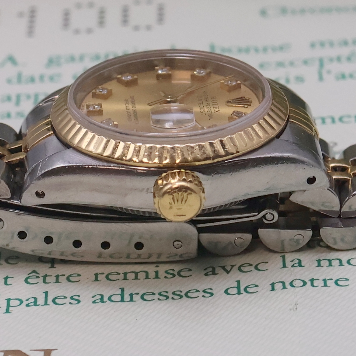 Detail c: ROLEX Damenarmbanduhr Oyster Perpetual Datejust Referenz 69173, Automatik, LC 100, R-Serie, Chronometer der Superlative in Edelstahl/Gold kombiniert ...