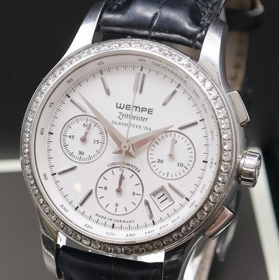 26965614a - WEMPE Armbandchronograph Serie Zeitmeister, Automatik, Edelstahlgeh. inkl. Lederband m. ...