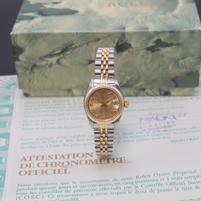Image 26965615 - ROLEX Damenarmbanduhr Oyster Perpetual Datejust Referenz 69173, Automatik, LC 100, ...