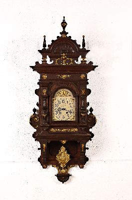 Image Wanduhr Lenzkirch, datiert 16. Juli 1898 (selten), Historismus in seiner Vollendung, ...