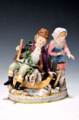 Image 26965754 - Porzellanfigur, Meissen, um 1880/90, Entwurf Carl Johann Schönheit, Allegorie: der ...