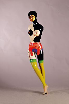 26966383k - Claus Hintz, zeitgenössischer Künstler,Gera lebensgroße Figur, Dame mit Hüftgürtel, ...