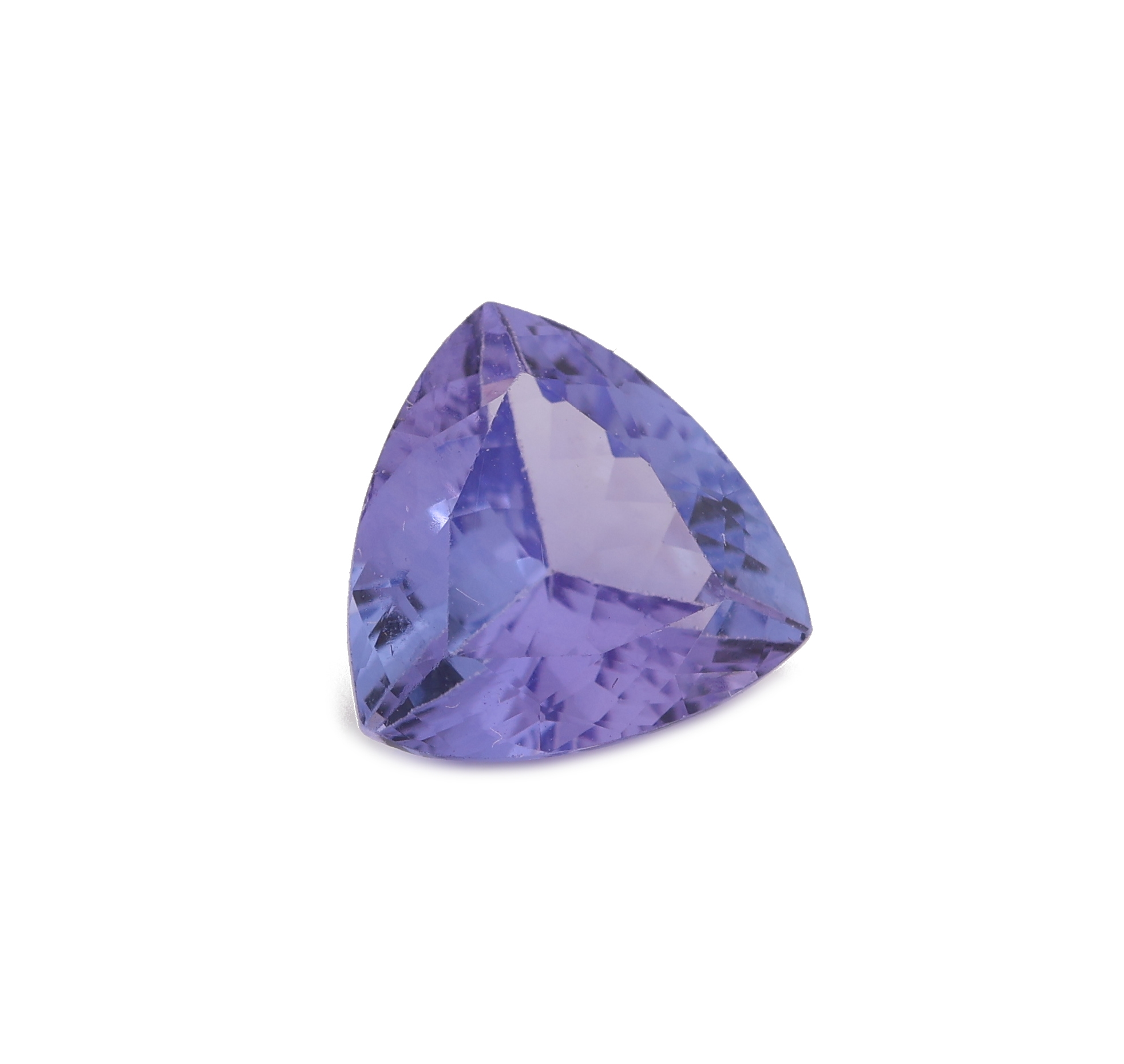 Detail a: Loser facett. Tansanit ca. 2.33 ct, Triangelform, ca. 8.9 mm