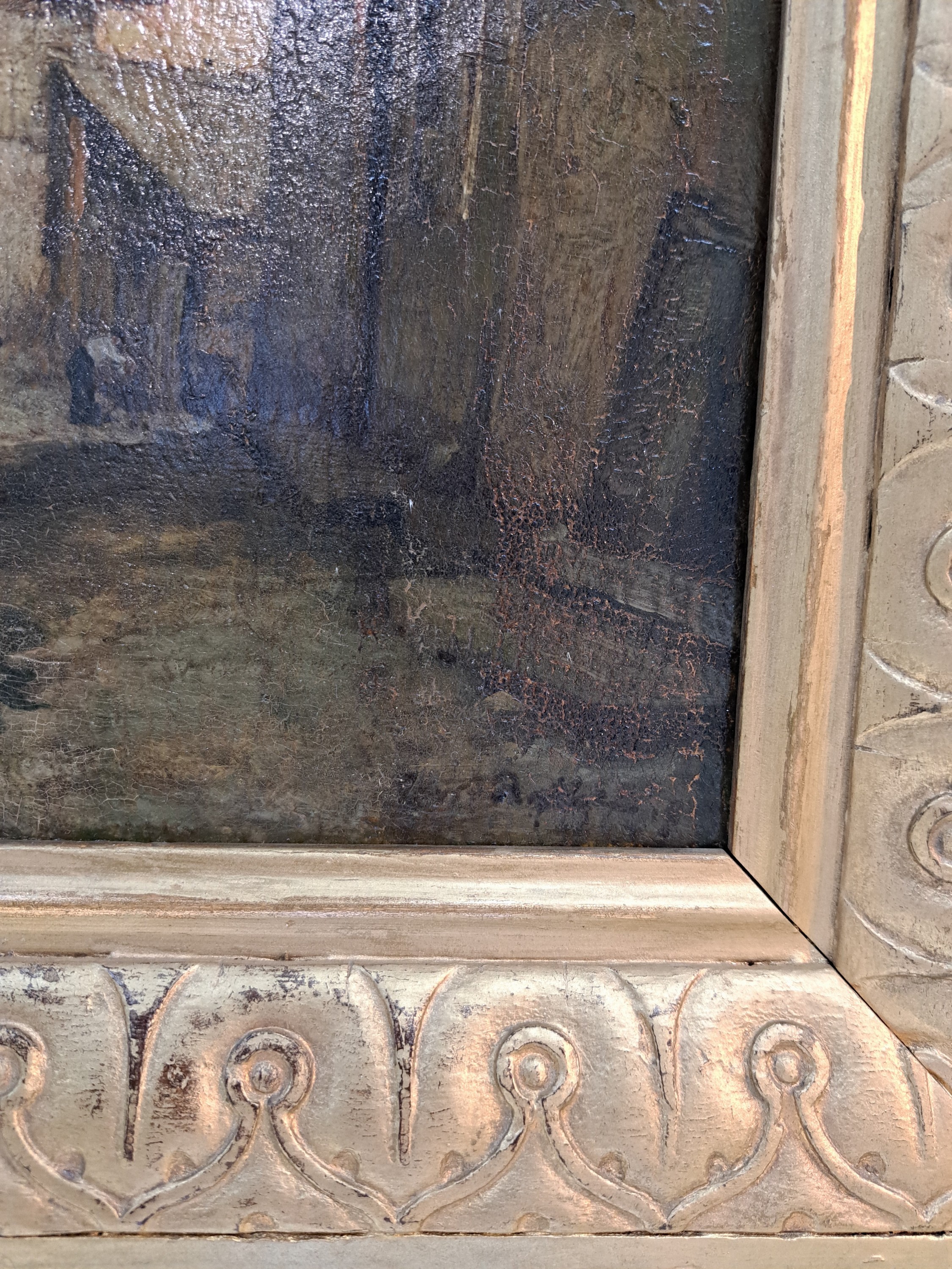 Detail n: Curt Agthe, 1862-1943 Berlin, Stadtansicht, Öl/Malkarton, rechts unten sign., ca. 40x30cm, R. ca. 52x42cm