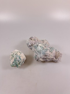 26966407d - Konvolut aus 6 Turmalinen in Quarz, Afghanistan, blaue, türkisfarbene und schwarze ...