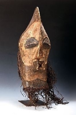 Image 26966410 - Gesichtsmaske, Songye, DR Kongo, Mitte 20.Jh. , Holz geschnitzt, partielle ...