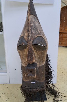 26966410a - Gesichtsmaske, Songye, DR Kongo, Mitte 20.Jh. , Holz geschnitzt, partielle ...