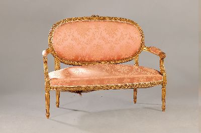 26966441a - Salongarnitur, Frankreich, um 1880, bestehend aus: Sofa, Paar Armlehnstühlen, Paar ...