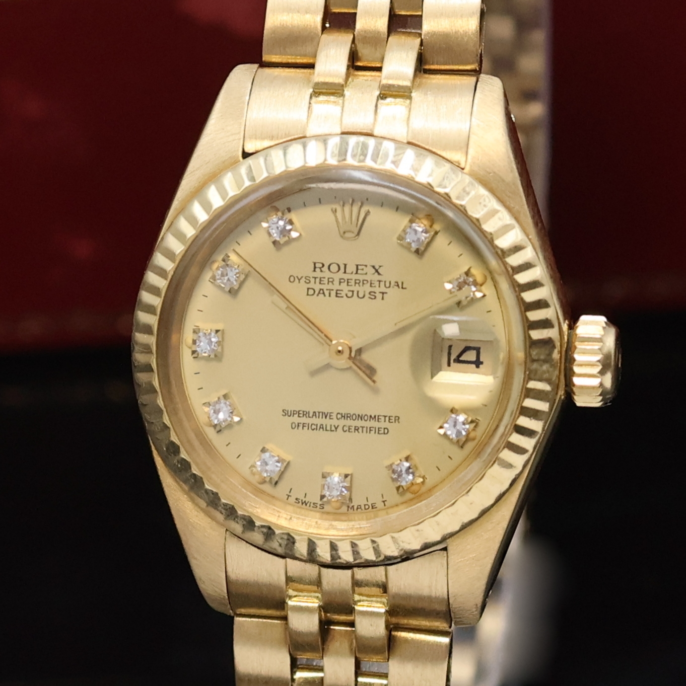 Detail a: ROLEX Oyster Perpetual Datejust Damenarmbanduhr Referenz 6917, Schweiz um 1980, Automatik, Chronometer der Superlative in GG 750/000 inkl. ...