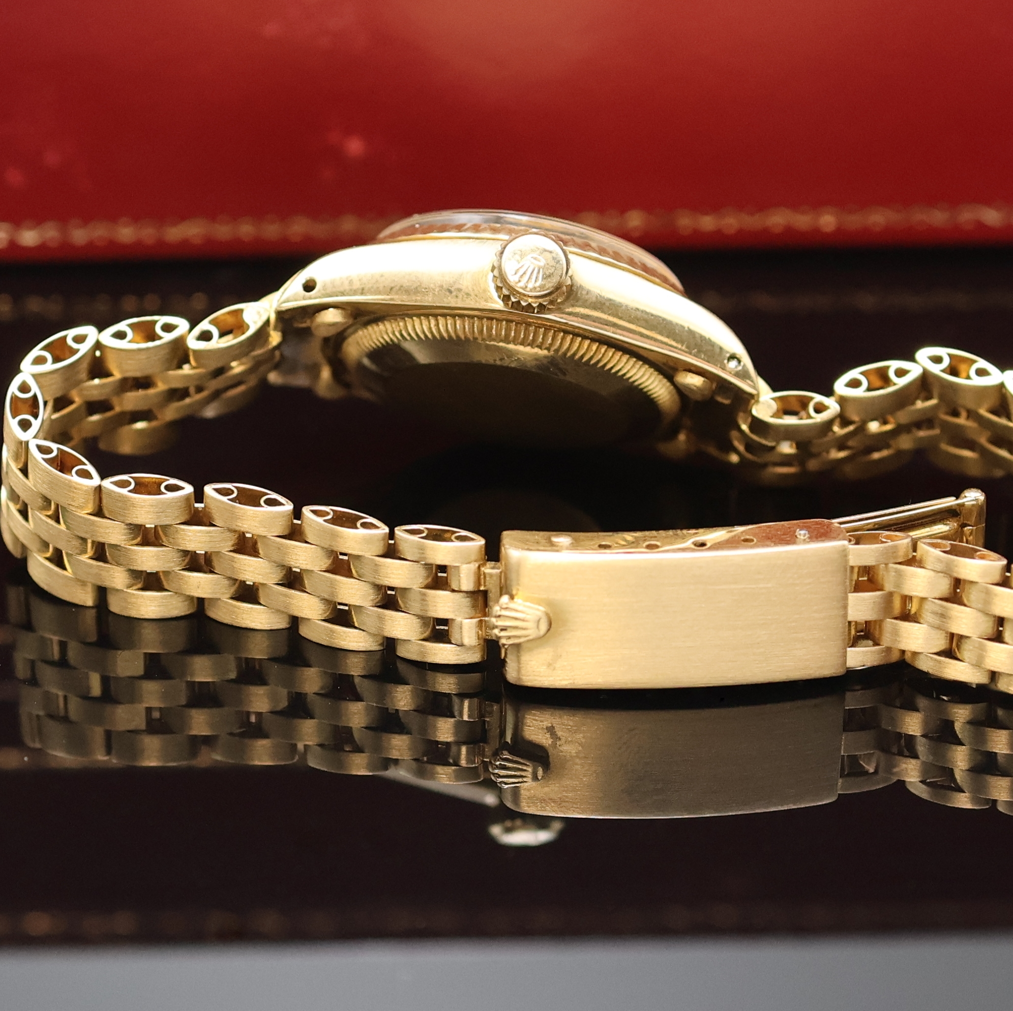 Detail b: ROLEX Oyster Perpetual Datejust Damenarmbanduhr Referenz 6917, Schweiz um 1980, Automatik, Chronometer der Superlative in GG 750/000 inkl. ...