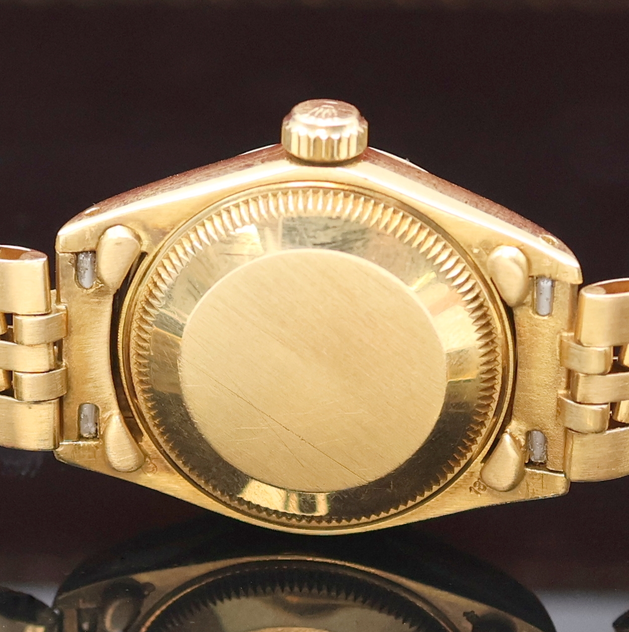 Detail e: ROLEX Oyster Perpetual Datejust Damenarmbanduhr Referenz 6917, Schweiz um 1980, Automatik, Chronometer der Superlative in GG 750/000 inkl. ...