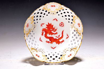 Image Schale/Dessertschale, Meissen, 20. Jh., Porzellan, Ming-Drache, Wandung mit ...