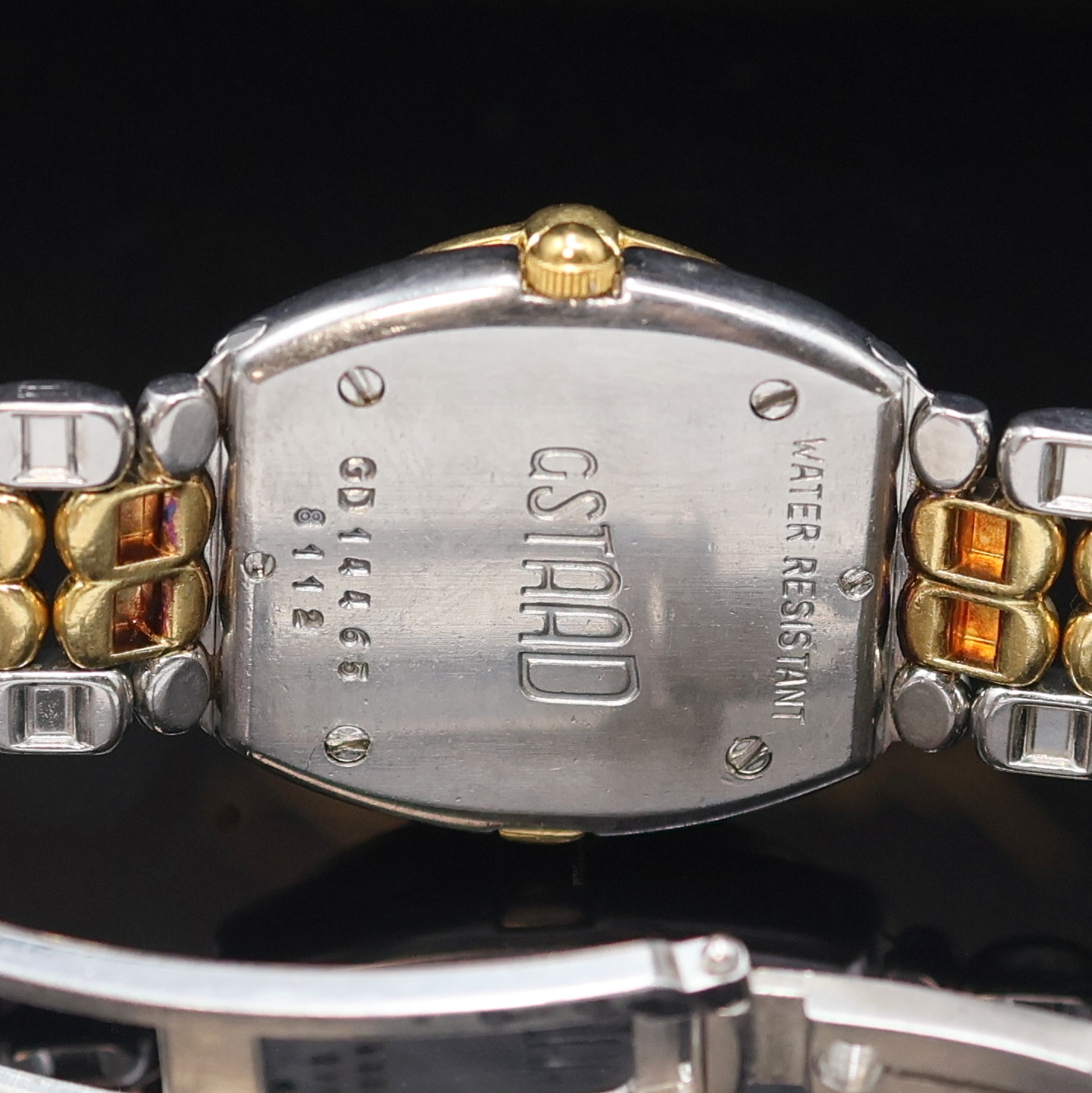 Detail d: CHOPARD Damenarmbanduhr Modellserie Gstaad Referenz 8112, Schweiz um 2000, quarz, Edelstahl/Gold komb. inkl. orig. Gliederband m. dopp. Faltschl., ...