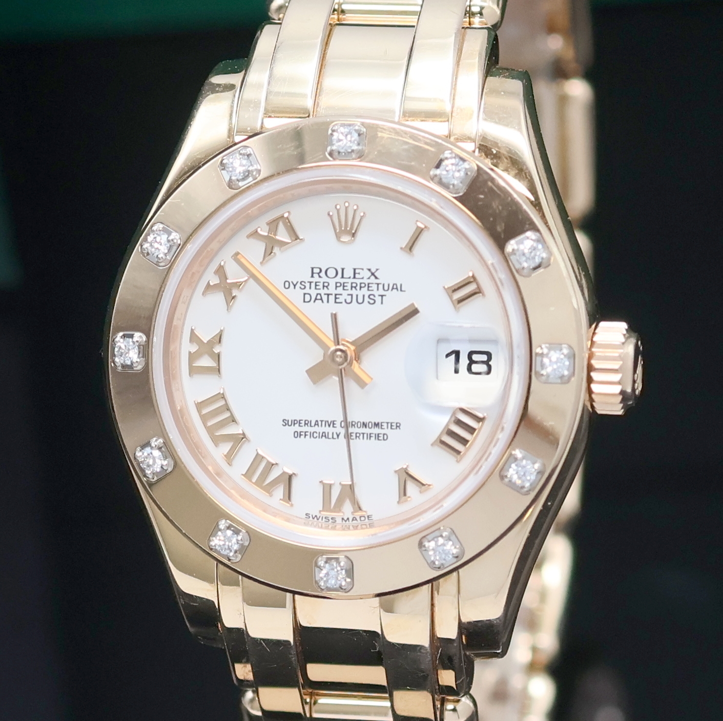 Detail a: ROLEX Oyster Perpetual Datejust Pearlmaster Referenz 80315 in RoseG 750/000, Schweiz verk. lt. beil. Pap. 11/2019, Automatik, Chronometer der ...