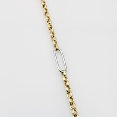 Image Gliederarmband, GG 585/000, Karabinerschl., WG-Mittelteil, Karabinerschl., L. ca. 19 cm