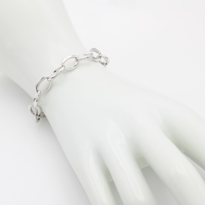 26966615a - Gliederarmband, WG 585/000, navettef. Glieder, Karabinerschl., L. 19 cm