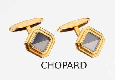 Image 26966654 - Paar 18 kt Gold CHOPARD Manschettenknöpfe, GG 750/000, hell- und dunkelgraue ...