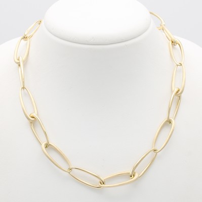 26966678a - Gliedercollier, GG 585/000, z.T. matt., integrierte Schließe, L. ca. 51 cm