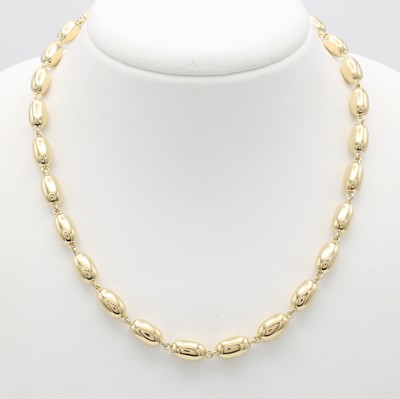 26966682a - Gliedercollier, GG 585/000, Karabinerschl., L. ca. 45 cm