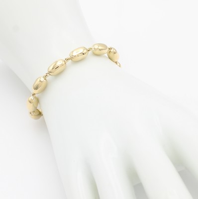 26966683a - Gliedercollier, GG 585/000, Karabinerschl., L. ca. 19 cm