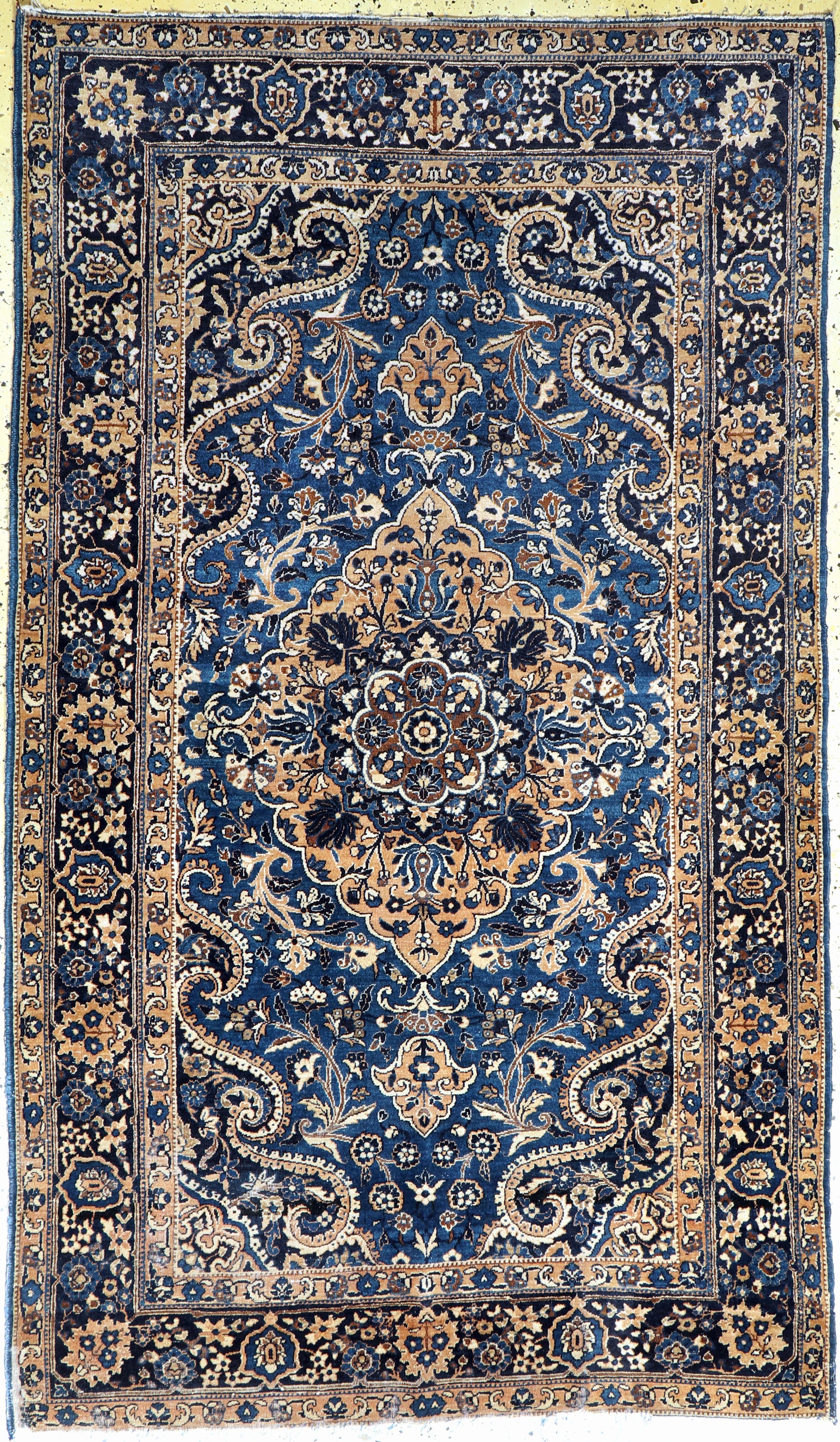 Yazd antik, Persien, um 1900, Wolle auf Baumwolle, ca. 200 x 125 cm, EHZ: 2-3(Braun oxidiert)