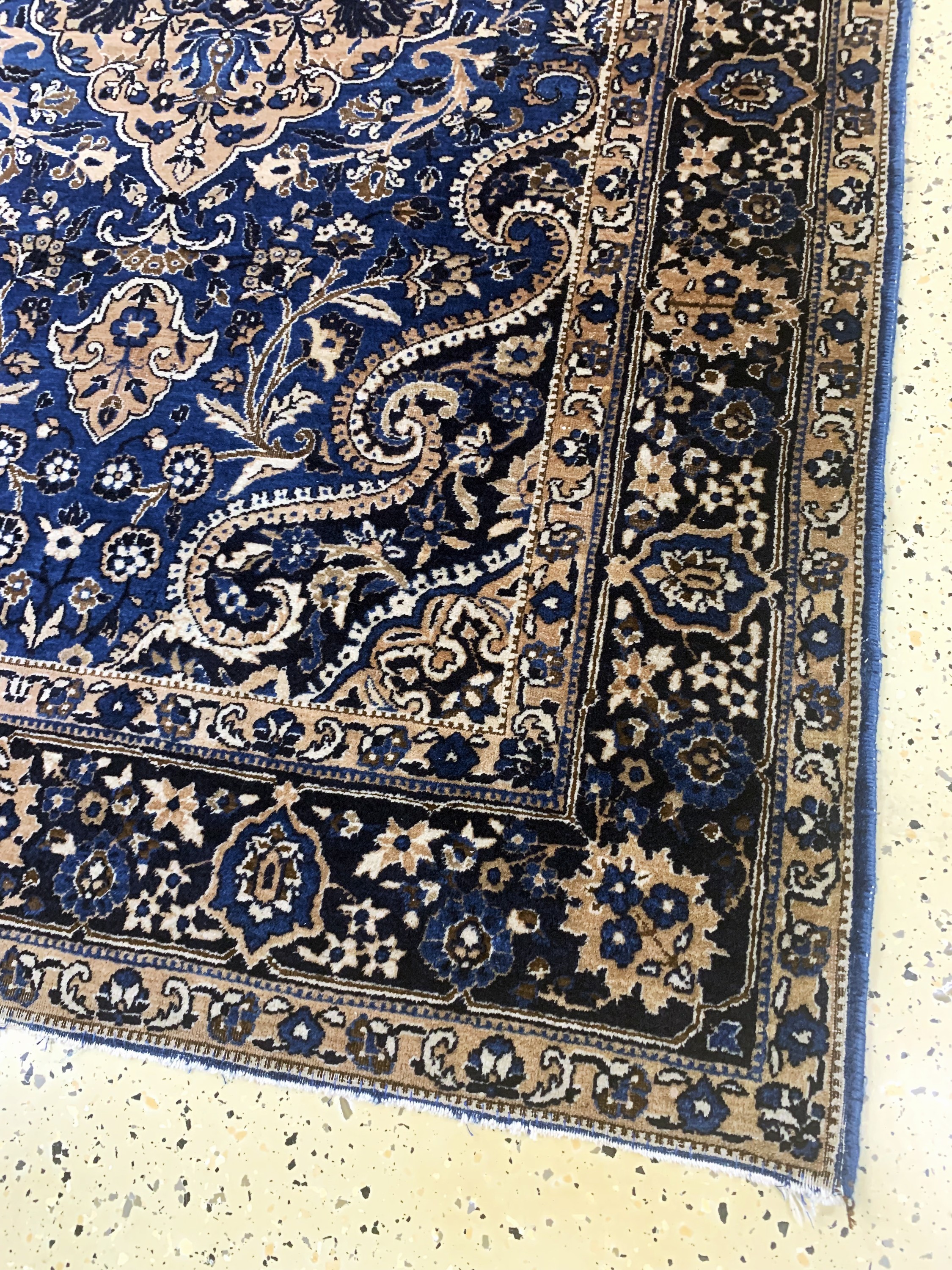 Detail a: Yazd antik, Persien, um 1900, Wolle auf Baumwolle, ca. 200 x 125 cm, EHZ: 2-3(Braun oxidiert)