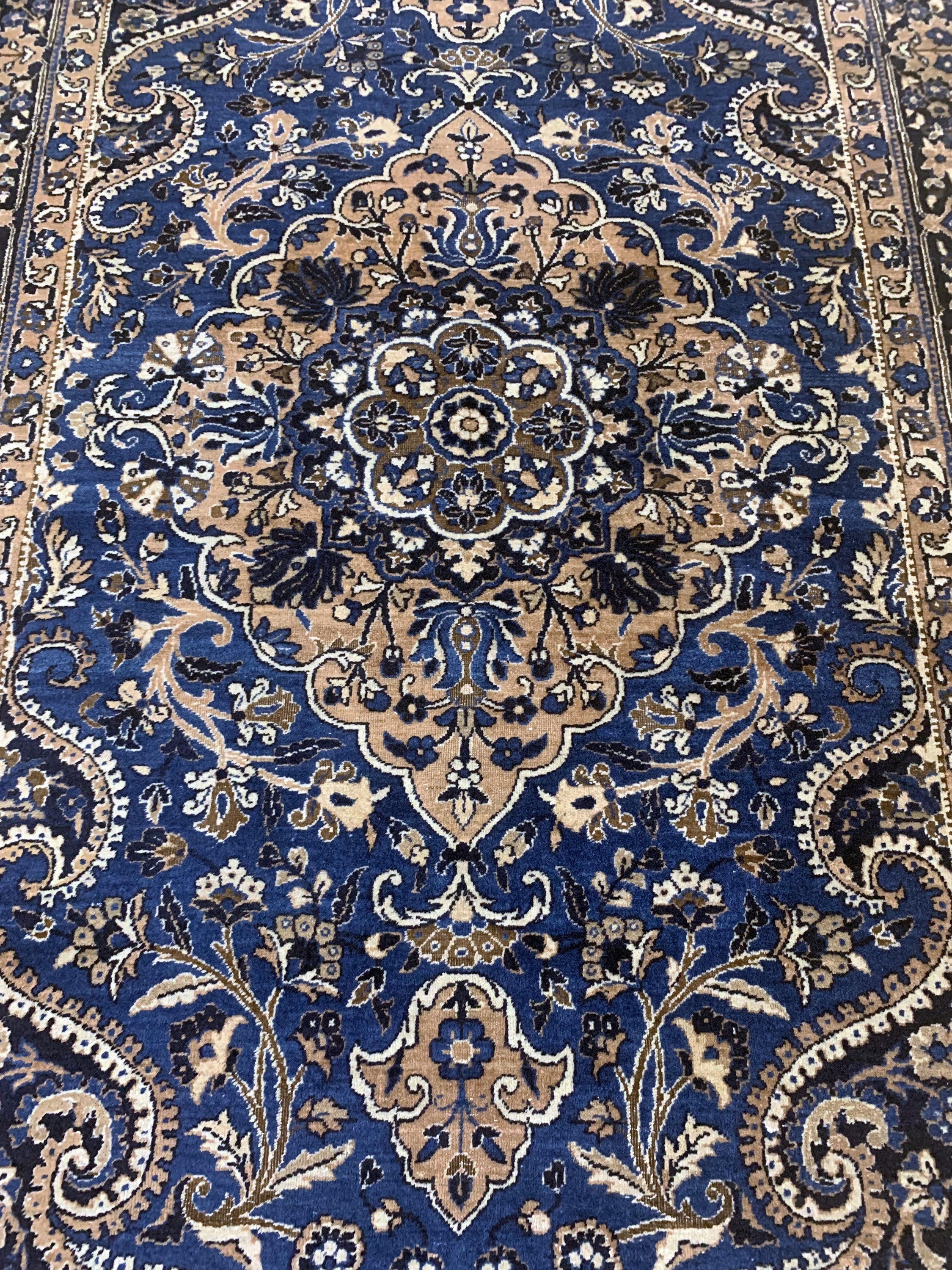 Detail c: Yazd antik, Persien, um 1900, Wolle auf Baumwolle, ca. 200 x 125 cm, EHZ: 2-3(Braun oxidiert)
