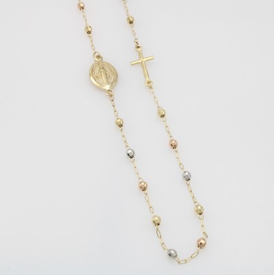 Image Kette "Rosenkranz", GG/RG/WG 585/000, Feder-ringschl., L. ca. 45 cm