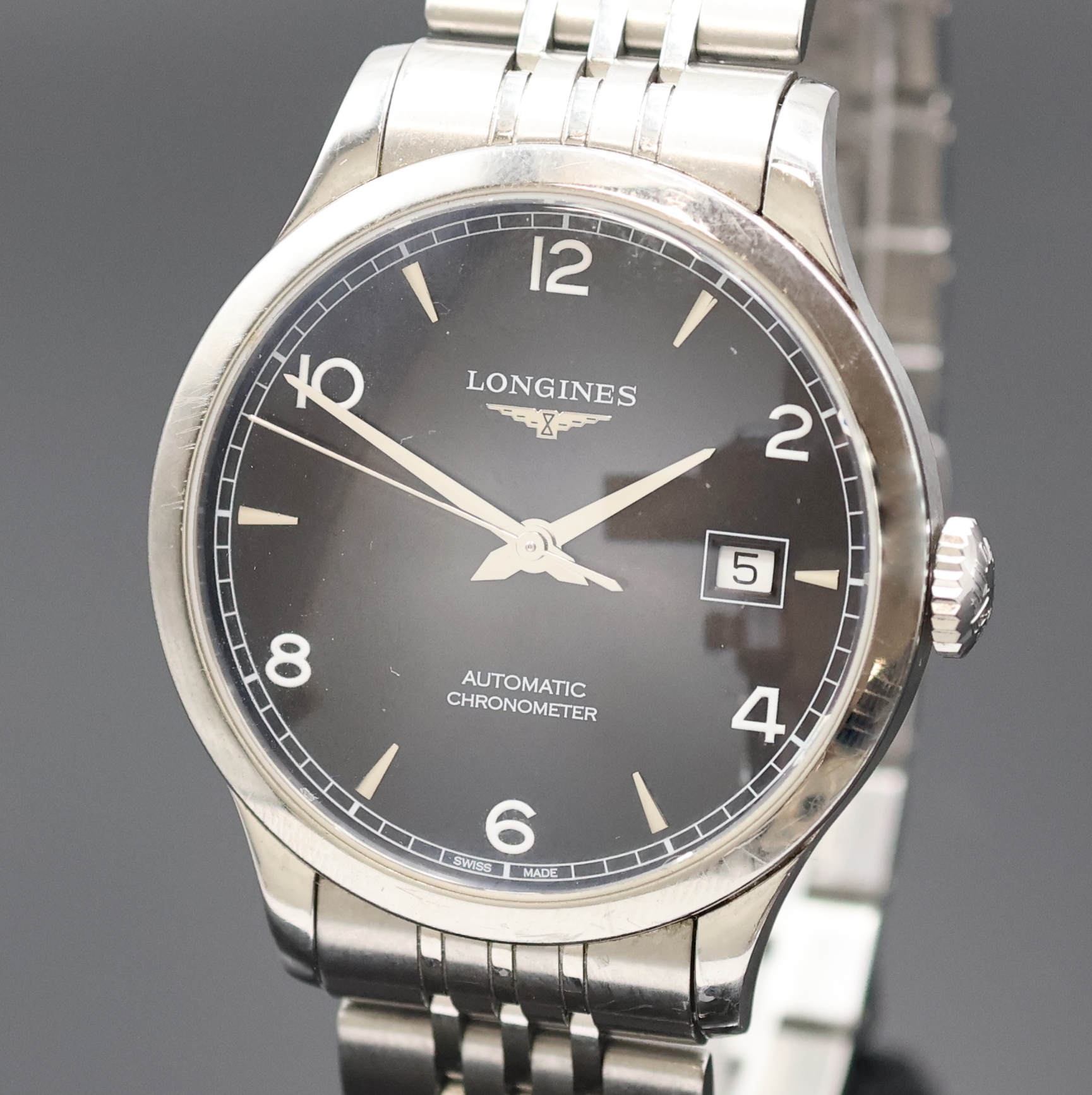 Detail a: LONGINES Record Chronometer Armbanduhr Referenz L2.820.4, Schweiz verk. lt. Pap. 06/2024, Automatik, beids. vergl. Edelstahlgeh. inkl. orig. ...