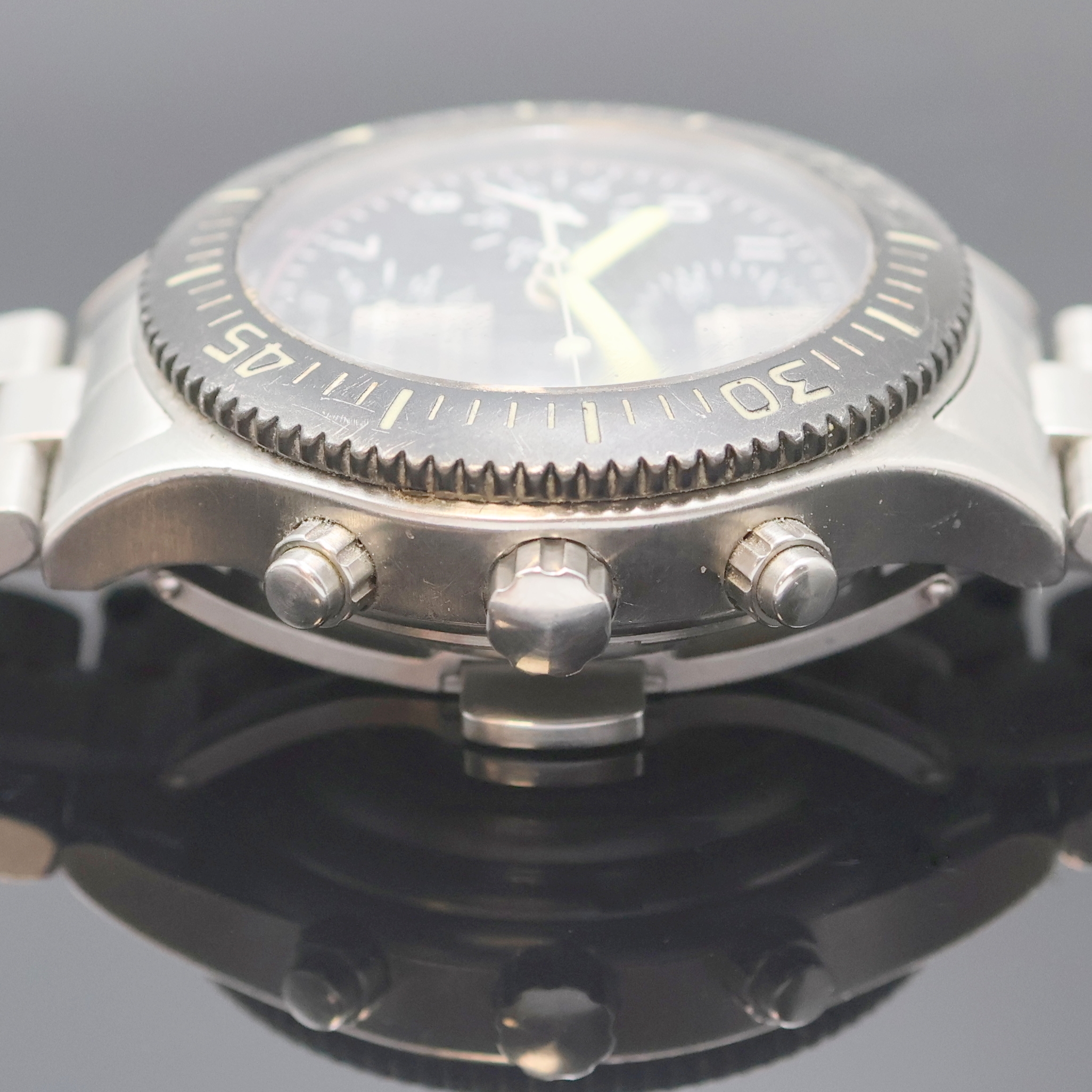 Detail c: LACO by LACHER Armbandchronograph Limited Edition 200, Deutschland um 2000, Automatik, Edelstahlgeh. inkl. Gliederband m. dopp. Faltschl., beids. ...