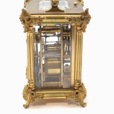 26966821e - HENRI JACOT 8 Tage Reiseuhr mit Schlagwerk und Repetition, Frankreich um 1880, ...