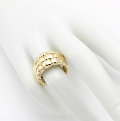 26966827a - Ring, GG 585/000, m. Wabenmuster, RW ca. 56